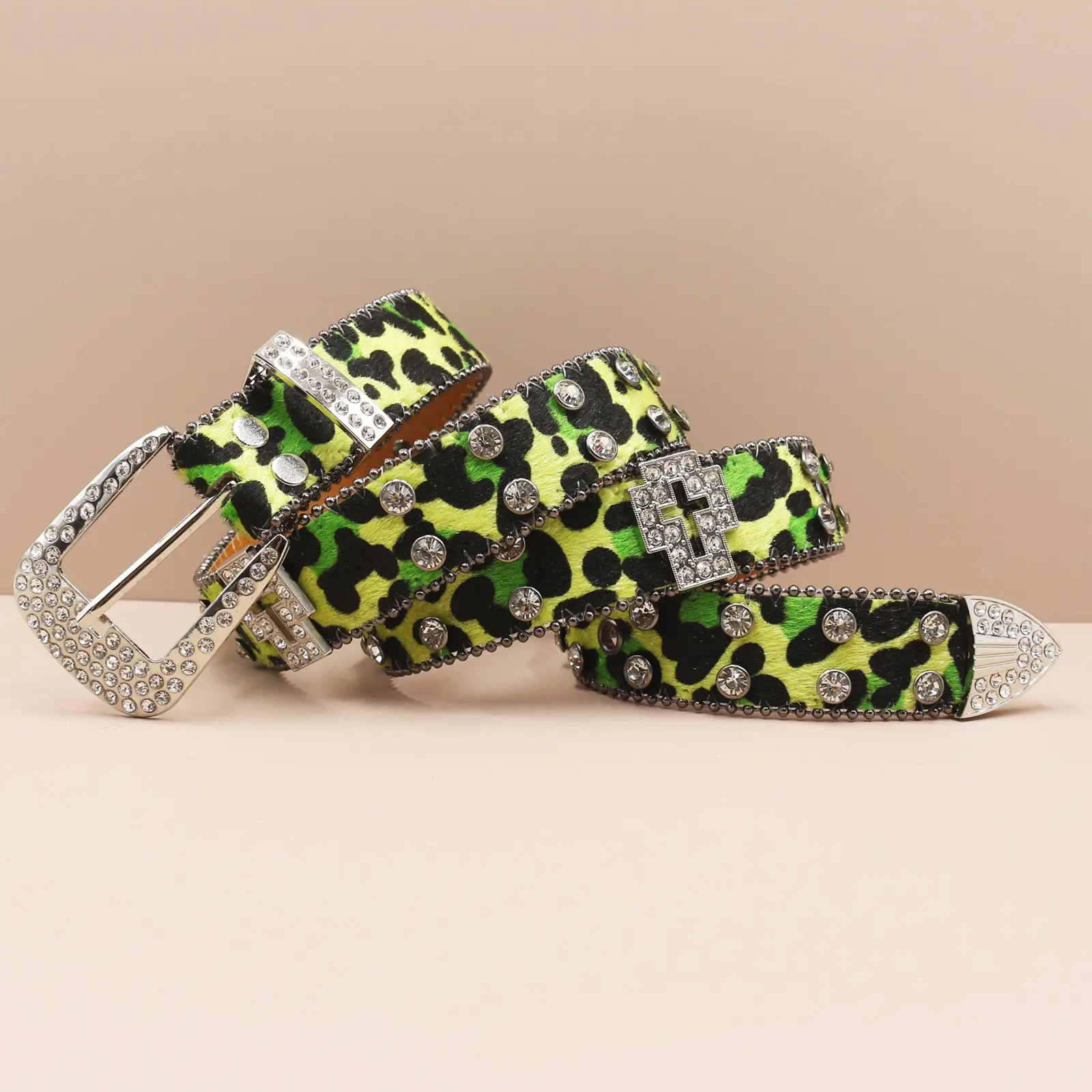 Leopard Print Cross Belt for Men High End Sparkle — feature 11