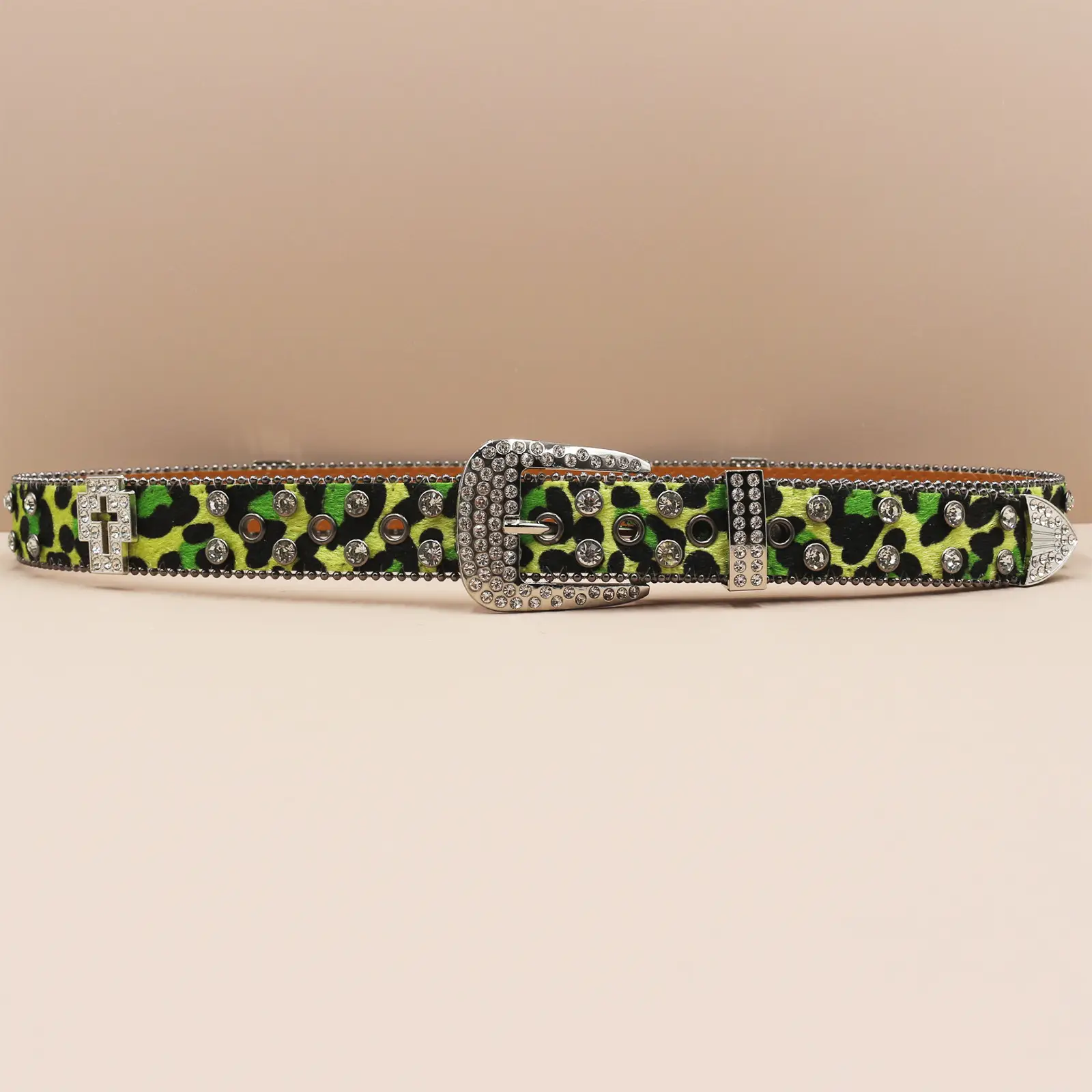 Leopard Print Cross Belt for Men High End Sparkle — feature 12