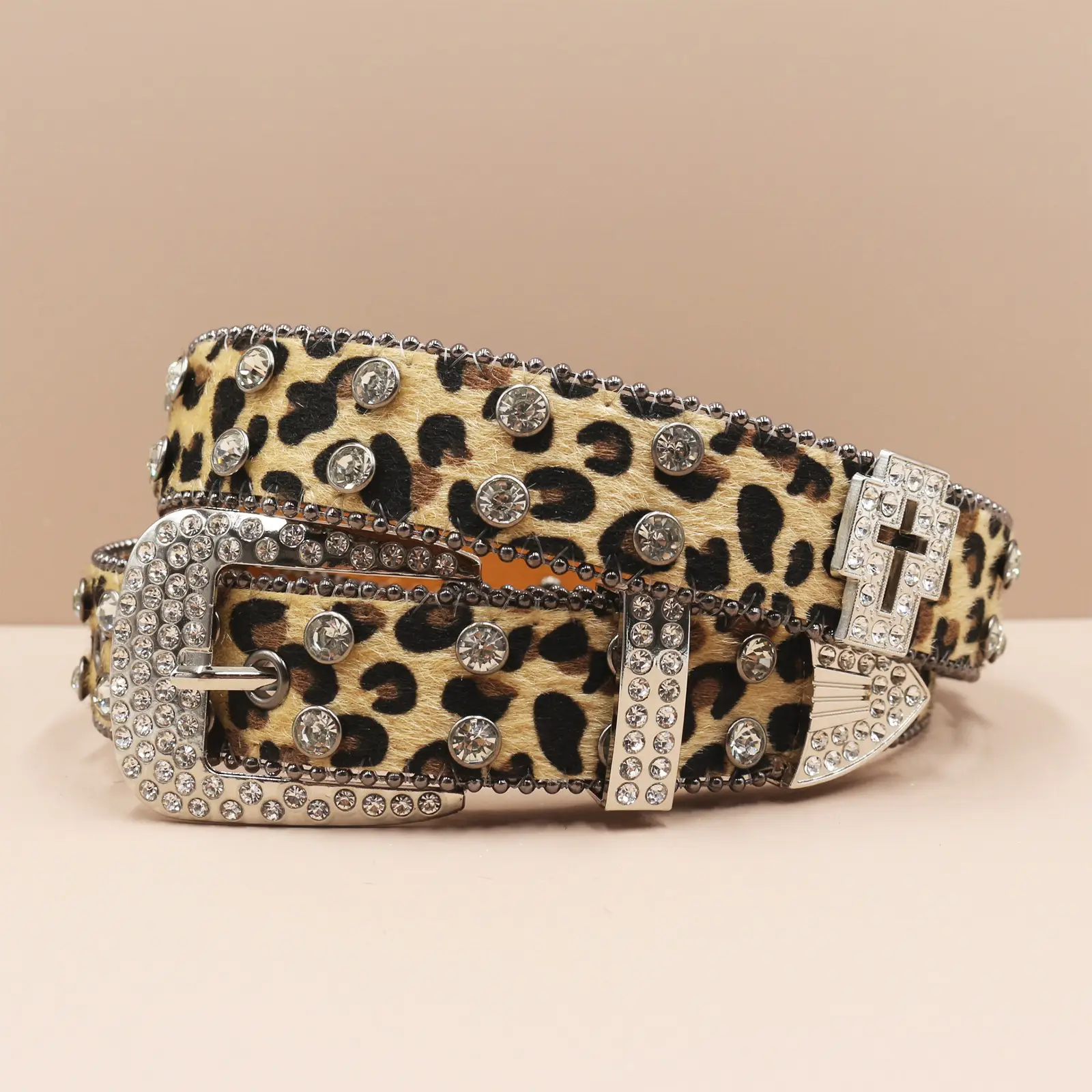 Leopard Print Cross Belt for Men High End Sparkle — feature 13