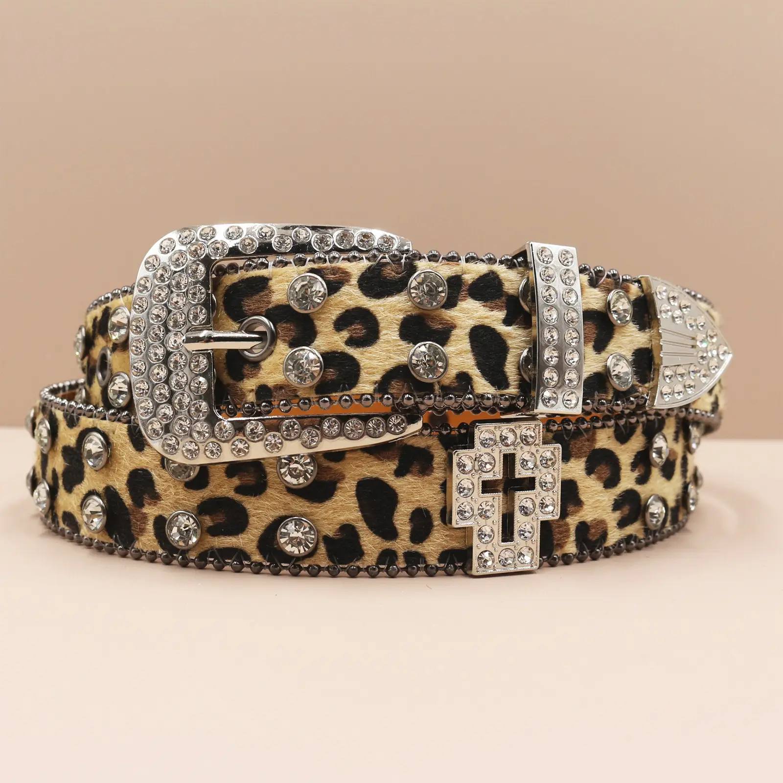 Leopard Print Cross Belt for Men High End Sparkle — feature 14
