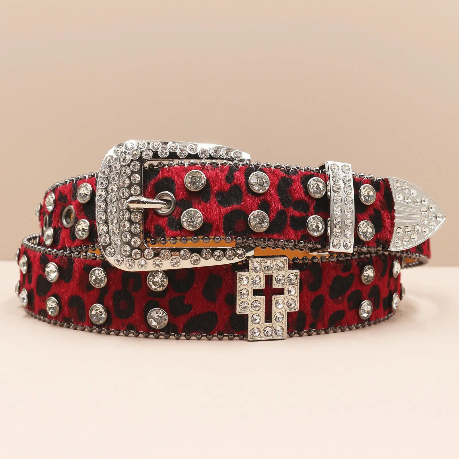 Leopard Print Cross Belt for Men High End Sparkle — feature 2