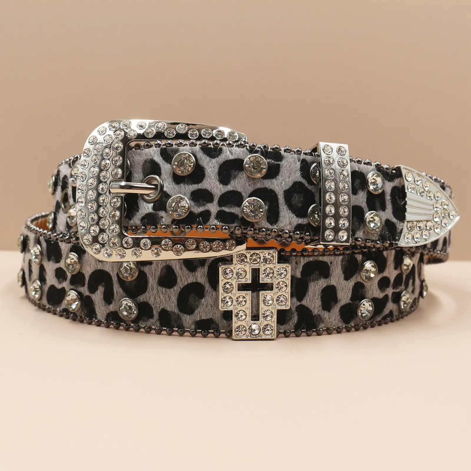 Leopard Print Cross Belt for Men High End Sparkle — feature 22