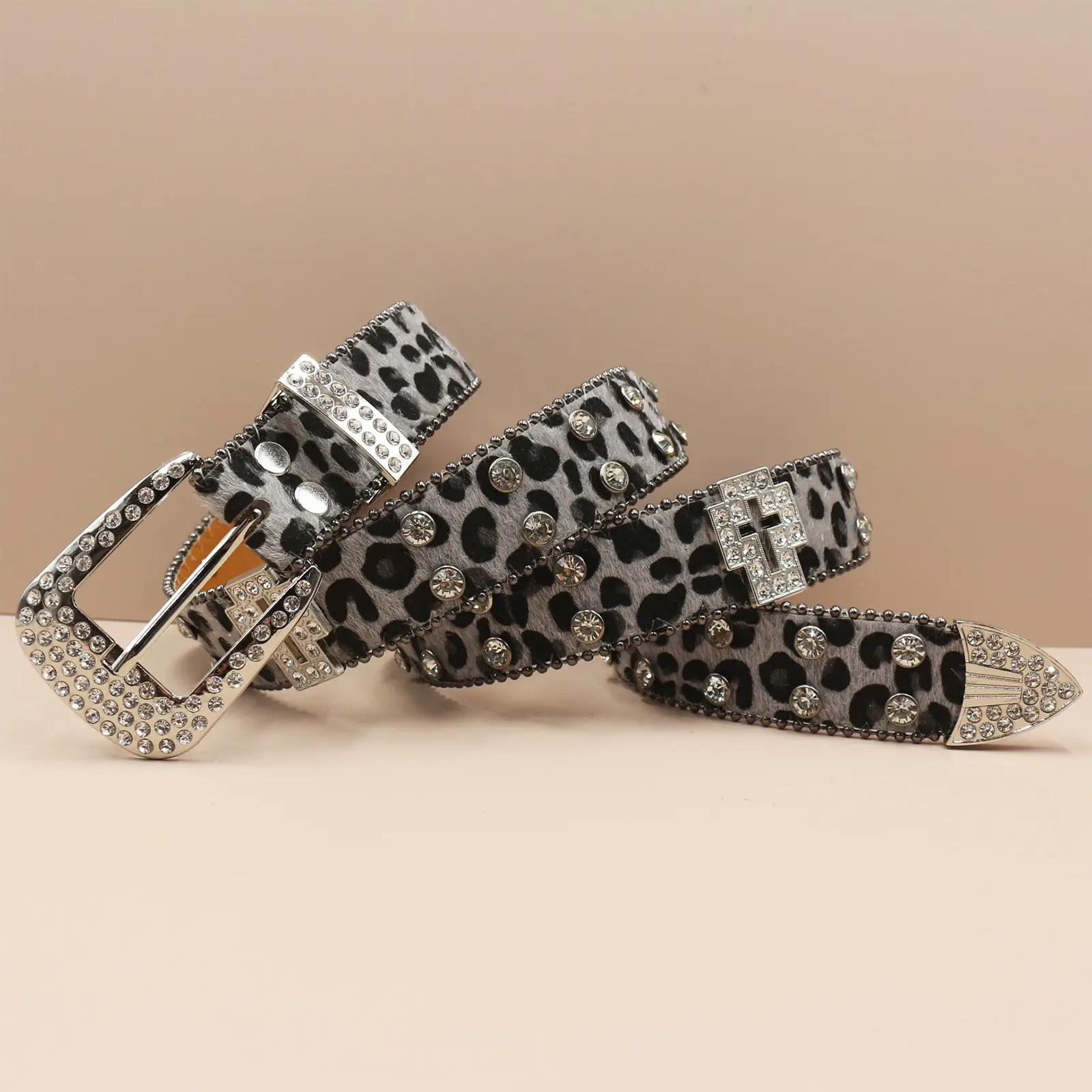 Leopard Print Cross Belt for Men High End Sparkle — feature 23