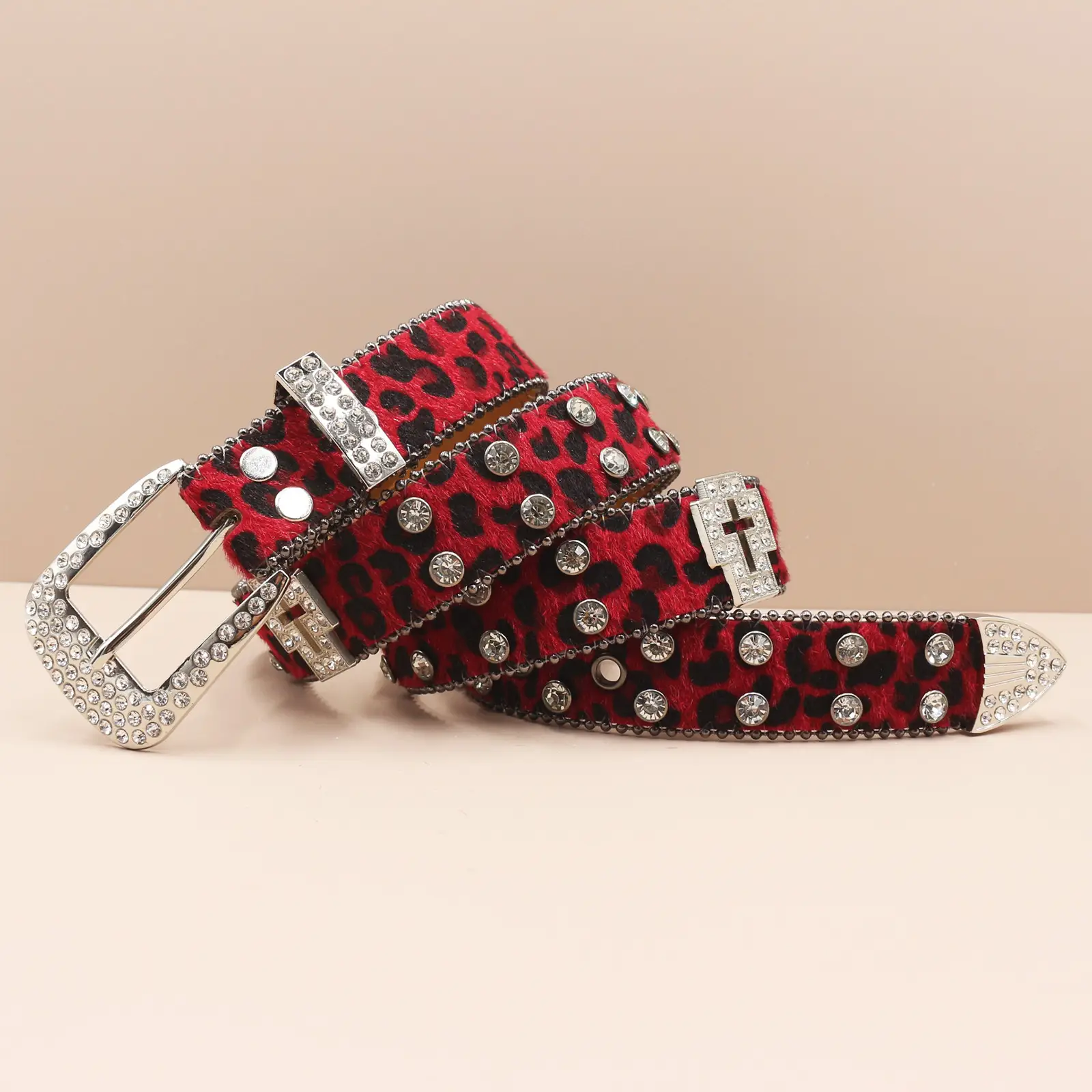 Leopard Print Cross Belt for Men High End Sparkle — feature 3