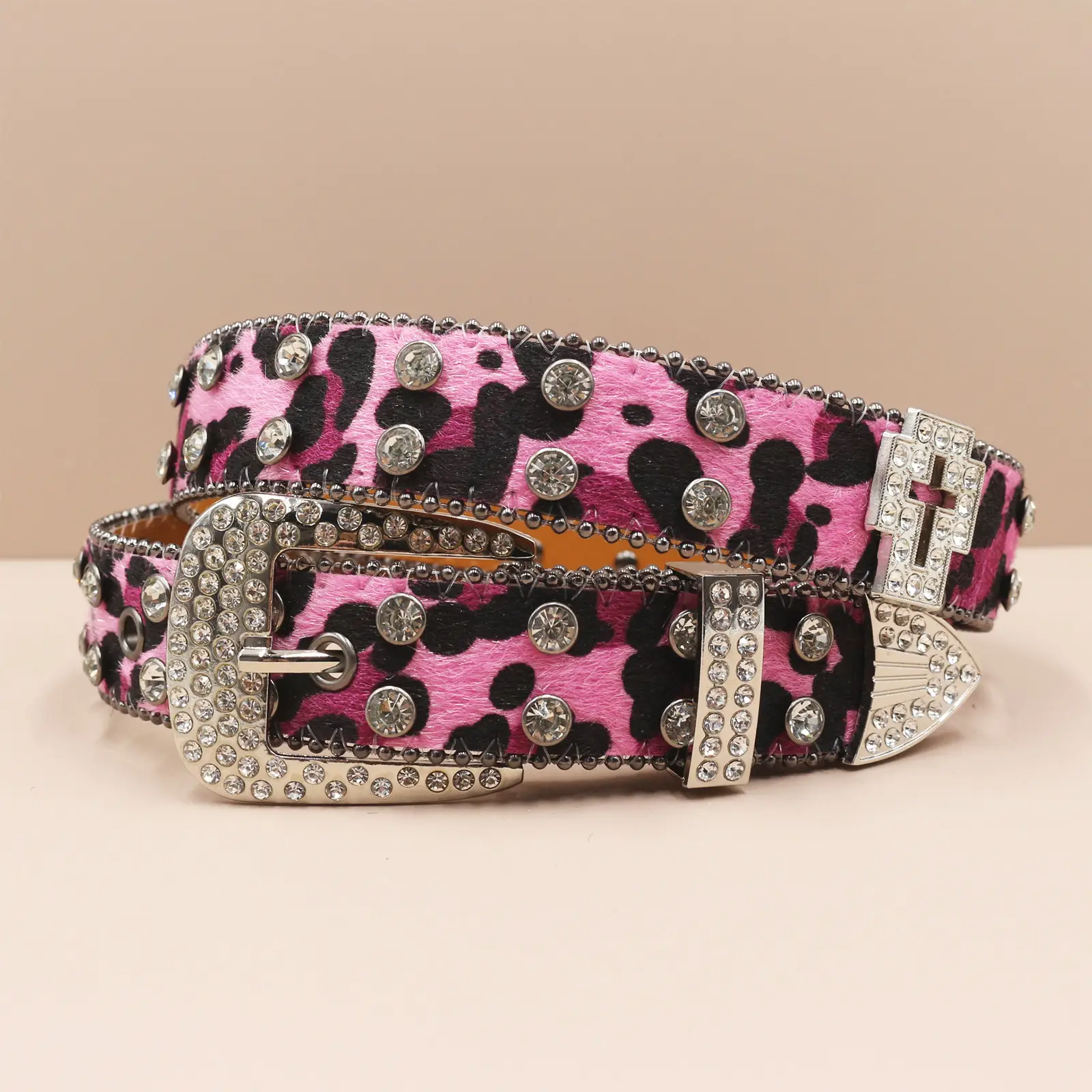 Leopard Print Cross Belt for Men High End Sparkle — feature 5