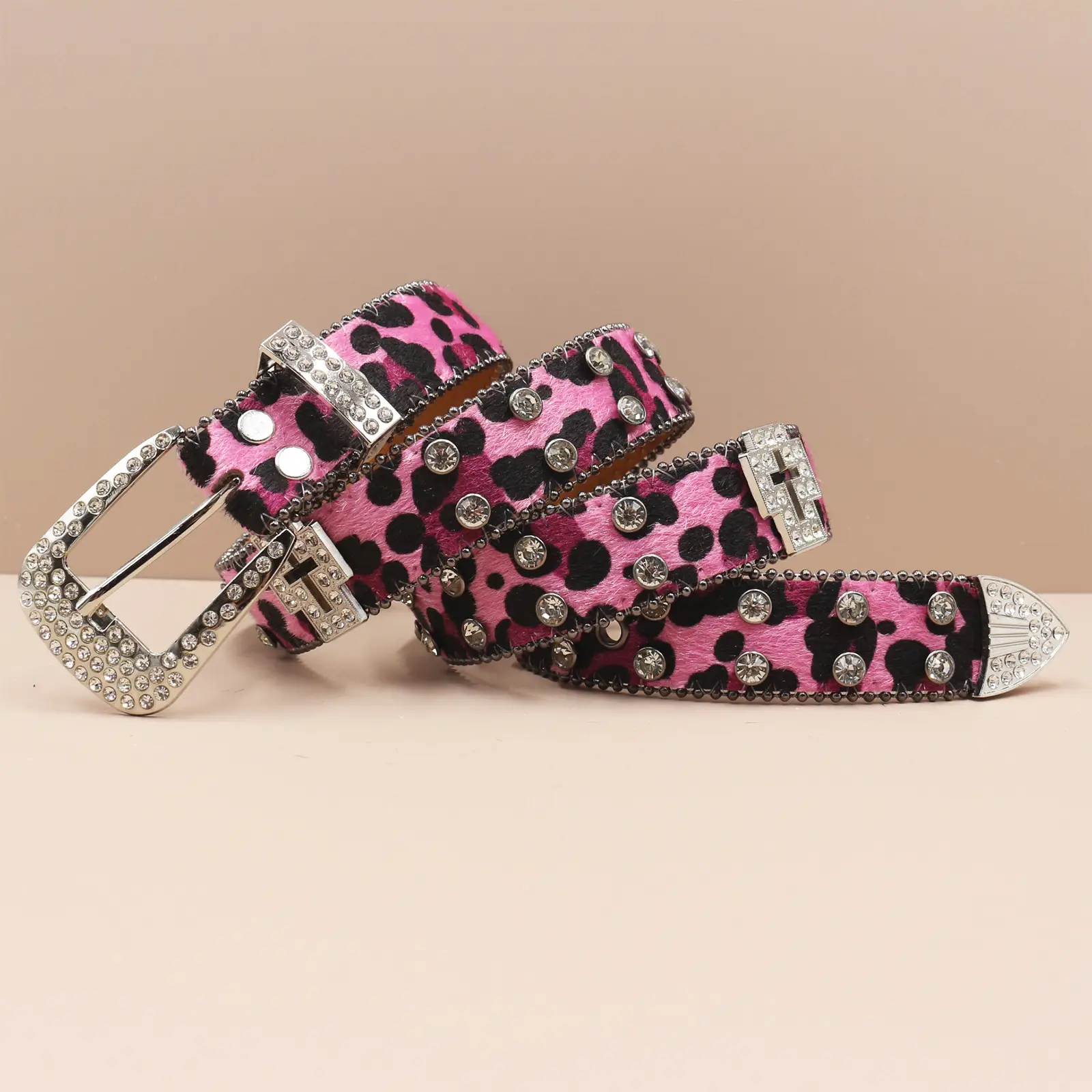 Leopard Print Cross Belt for Men High End Sparkle — feature 7
