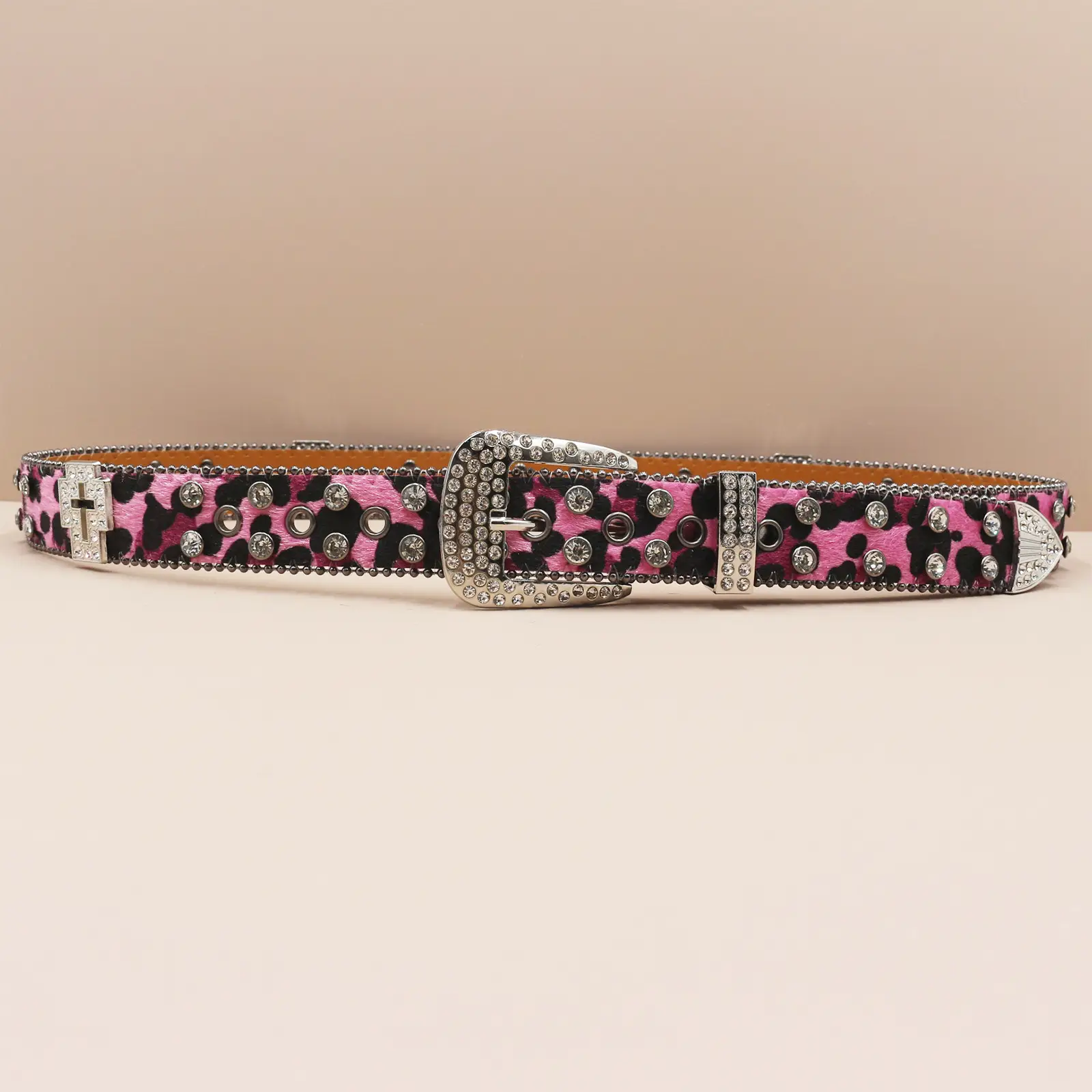 Leopard Print Cross Belt for Men High End Sparkle — feature 8