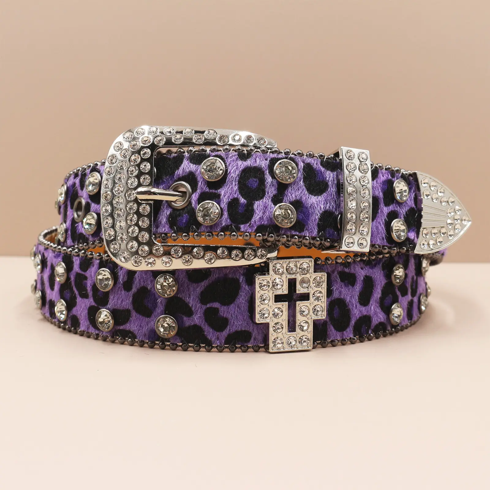 Leopard Print Cross Belt for Men High End Sparkle - Image 4