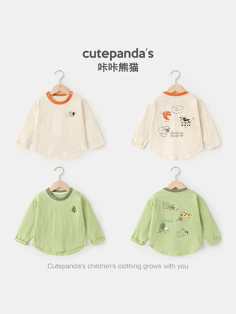 Green Long Sleeve Baby T-Shirt for Boys Spring Outfit - Image 3