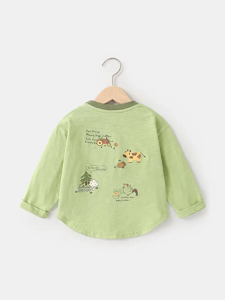 Green Long Sleeve Baby T-Shirt for Boys Spring Outfit - Image 7