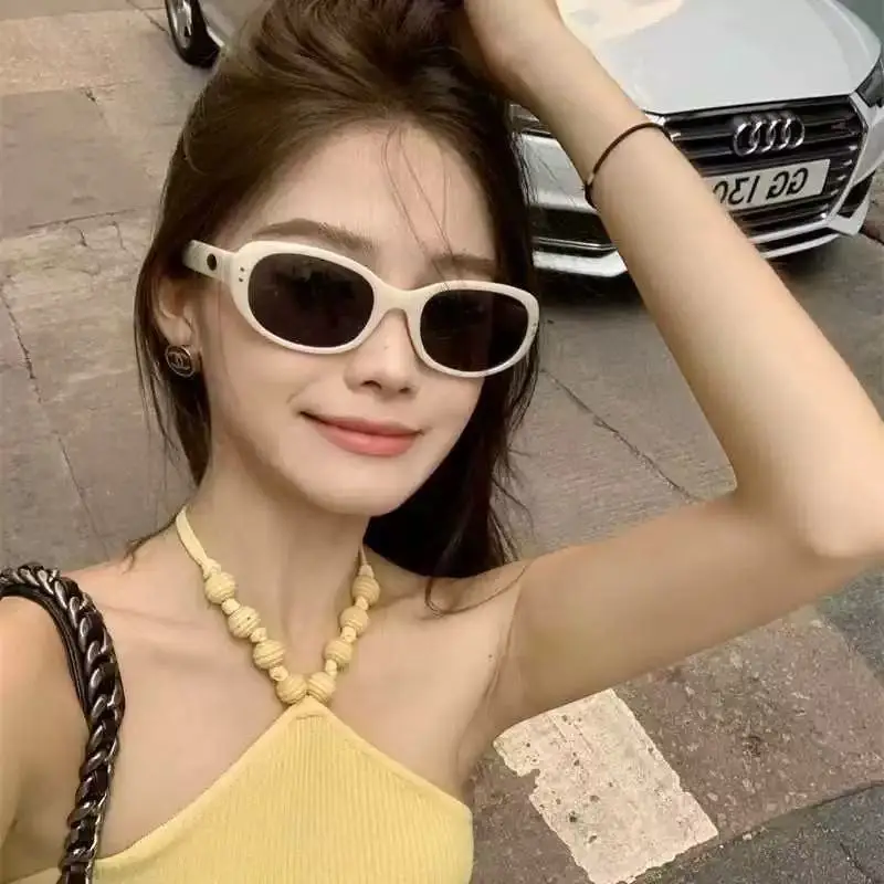 2025 Women White Anti-UV Sunglasses Oval Design