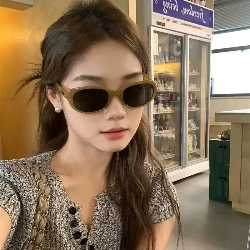2025 Women White Anti-UV Sunglasses Oval Design