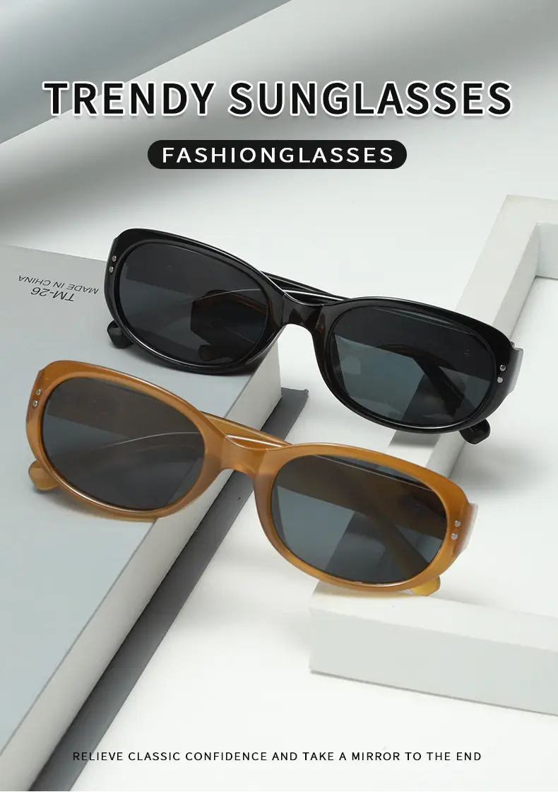 2025 Women White Anti-UV Sunglasses Oval Design — feature 1