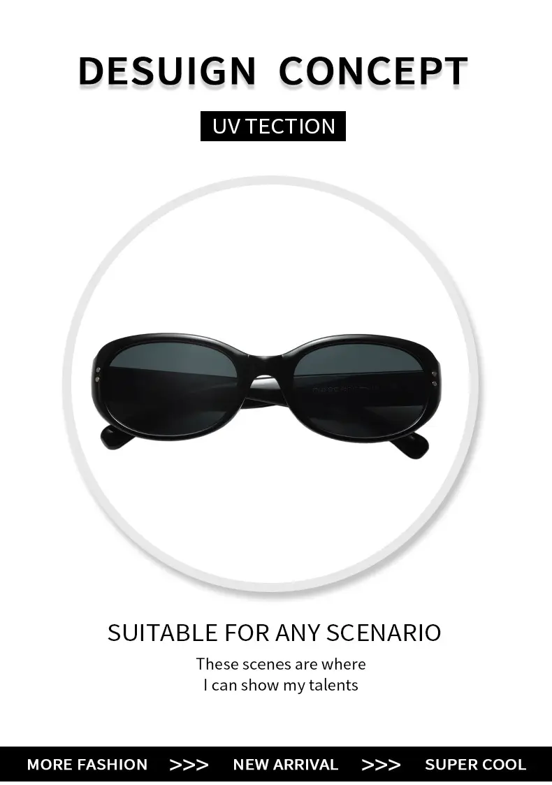 2025 Women White Anti-UV Sunglasses Oval Design — feature 2