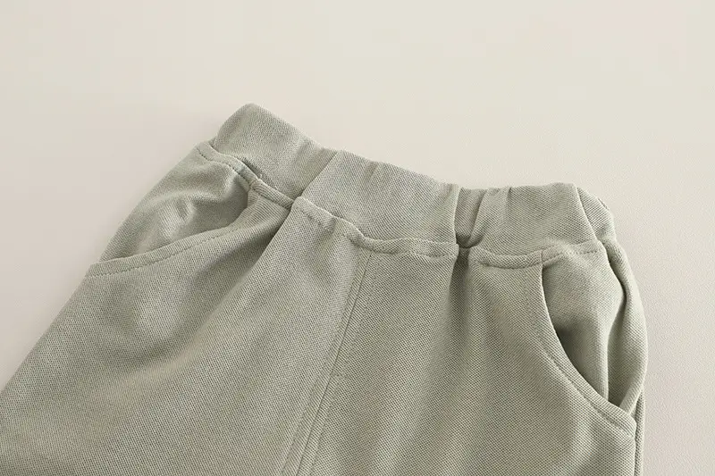 Boys 2Pc Cotton Shorts Set Light Green Summer 2025 — feature 15