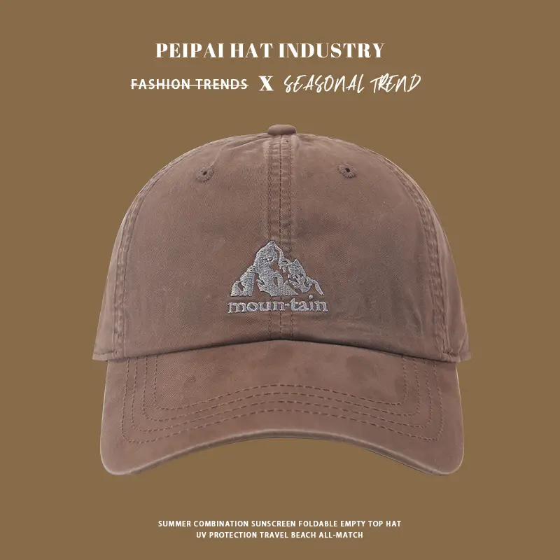 Men's Vintage Hill Embroidered Baseball Cap Green — feature 8