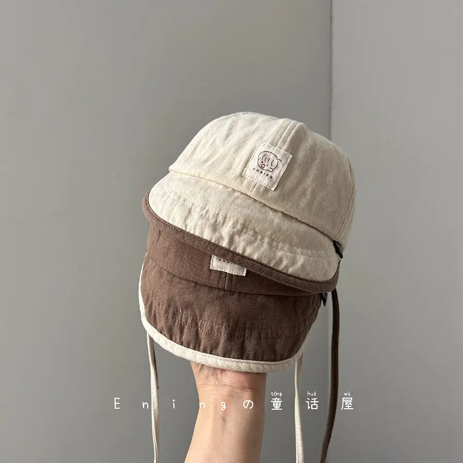 Baby's Cotton Linen Sun Hat with Big Brim