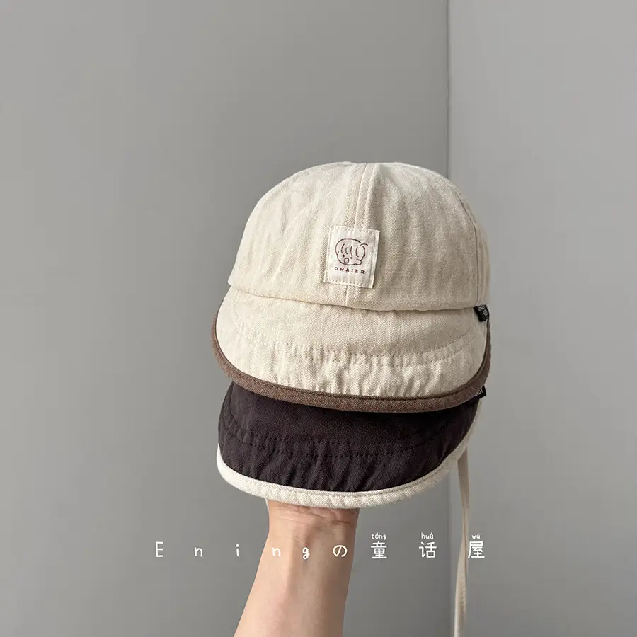 Baby's Cotton Linen Sun Hat with Big Brim