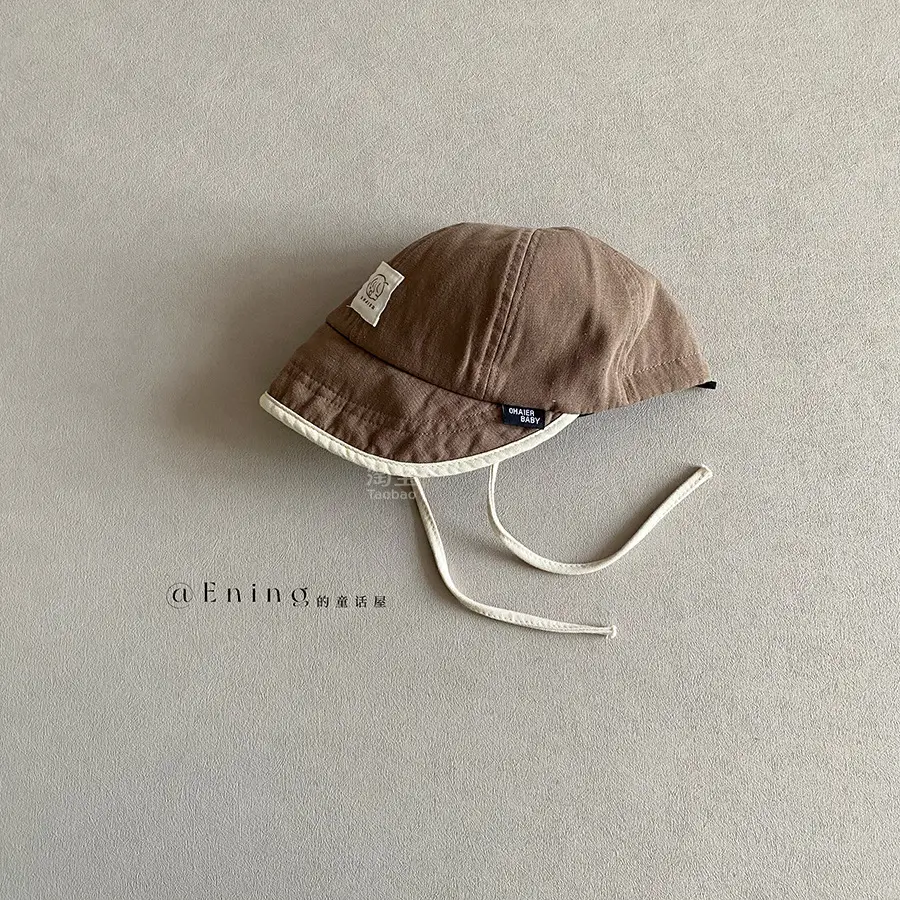 Baby's Cotton Linen Sun Hat with Big Brim