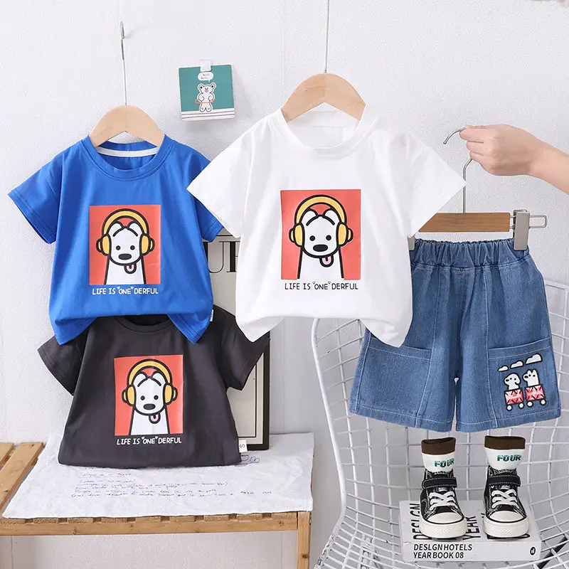 Boys Blue Graphic Shorts T-Shirt Set 2025 - Image 4