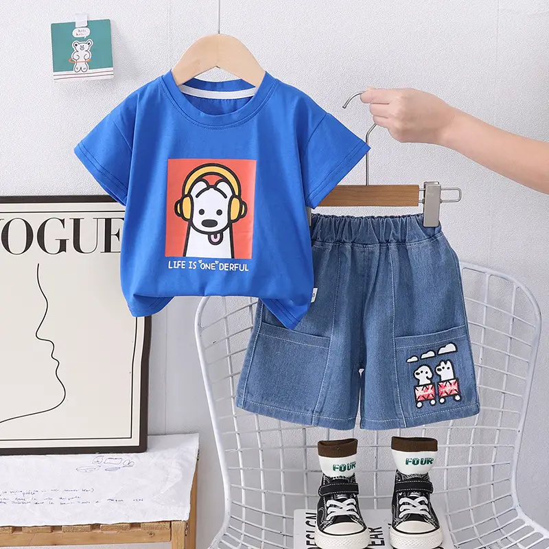 Boys Blue Graphic Shorts T-Shirt Set 2025 - Image 2