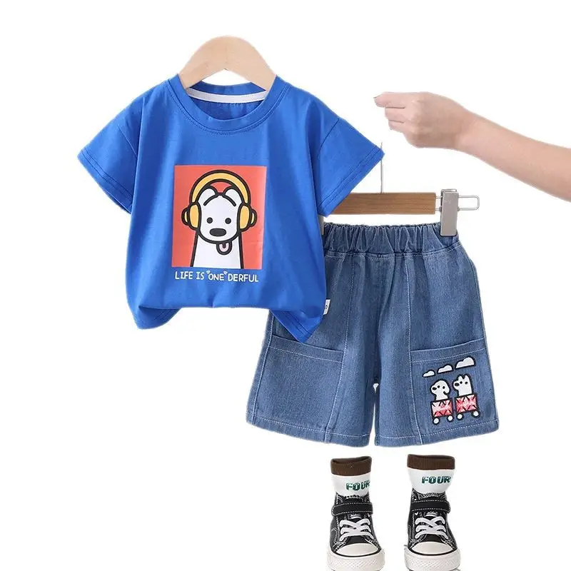 Boys Blue Graphic Shorts T-Shirt Set 2025 - Image 5
