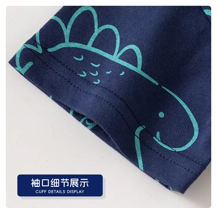 Boys Cotton T-Shirt Navy Blue Full Print Summer — feature 13