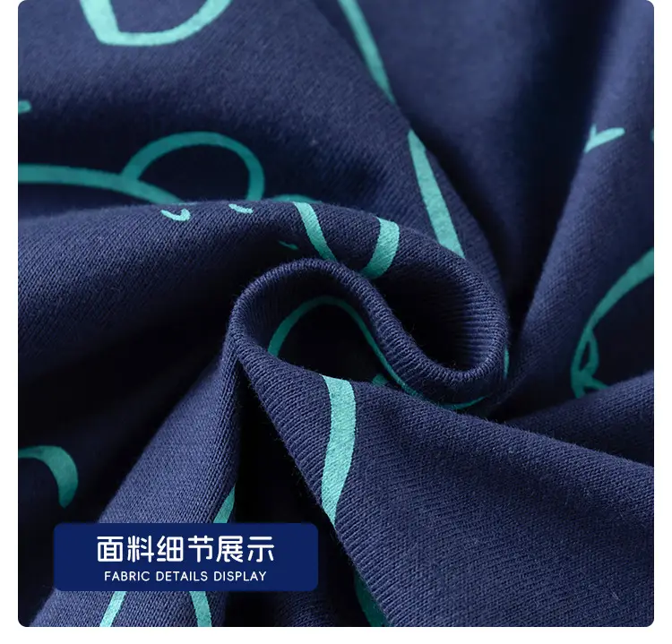Boys Cotton T-Shirt Navy Blue Full Print Summer — feature 15