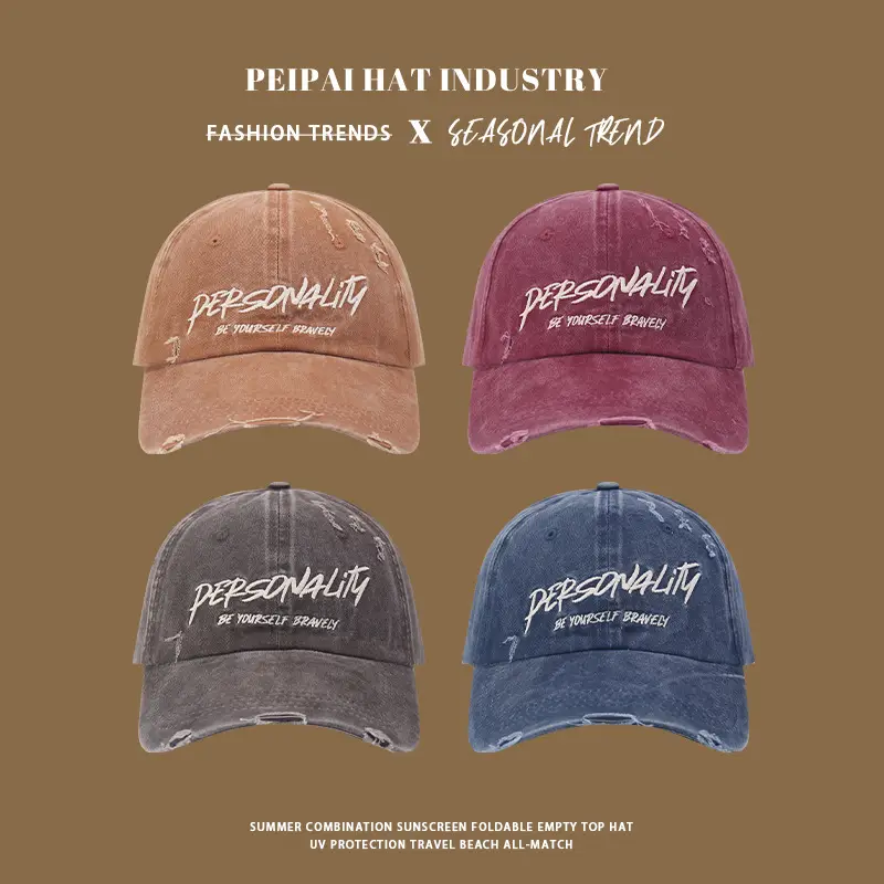 Men's Blue Washed Baseball Cap with "PREMIUMITY" Embroidery - Image 6
