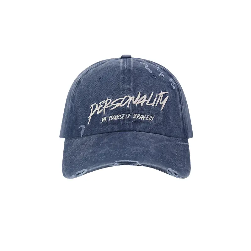 Men's Blue Washed Baseball Cap with "PREMIUMITY" Embroidery - Image 9