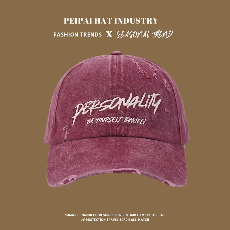 Men's Blue Washed Baseball Cap with "PREMIUMITY" Embroidery - Image 2