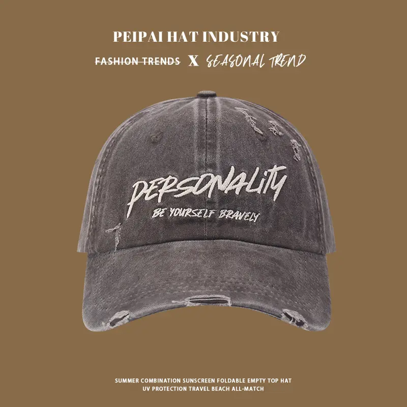 Men's Blue Washed Baseball Cap with "PREMIUMITY" Embroidery - Image 4