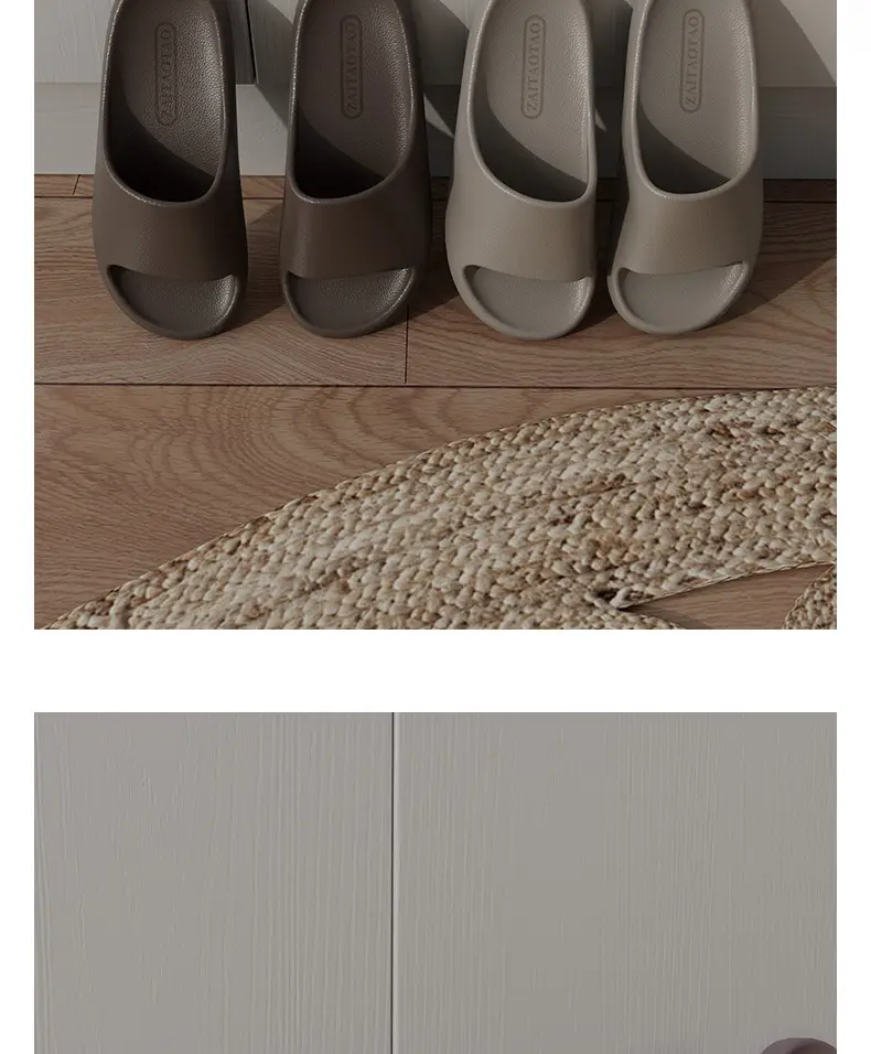 Sandals and slippers men's eva leather pattern feeling female home use non-slip bathroom not smelly feet home indoor summer bath — feature 13