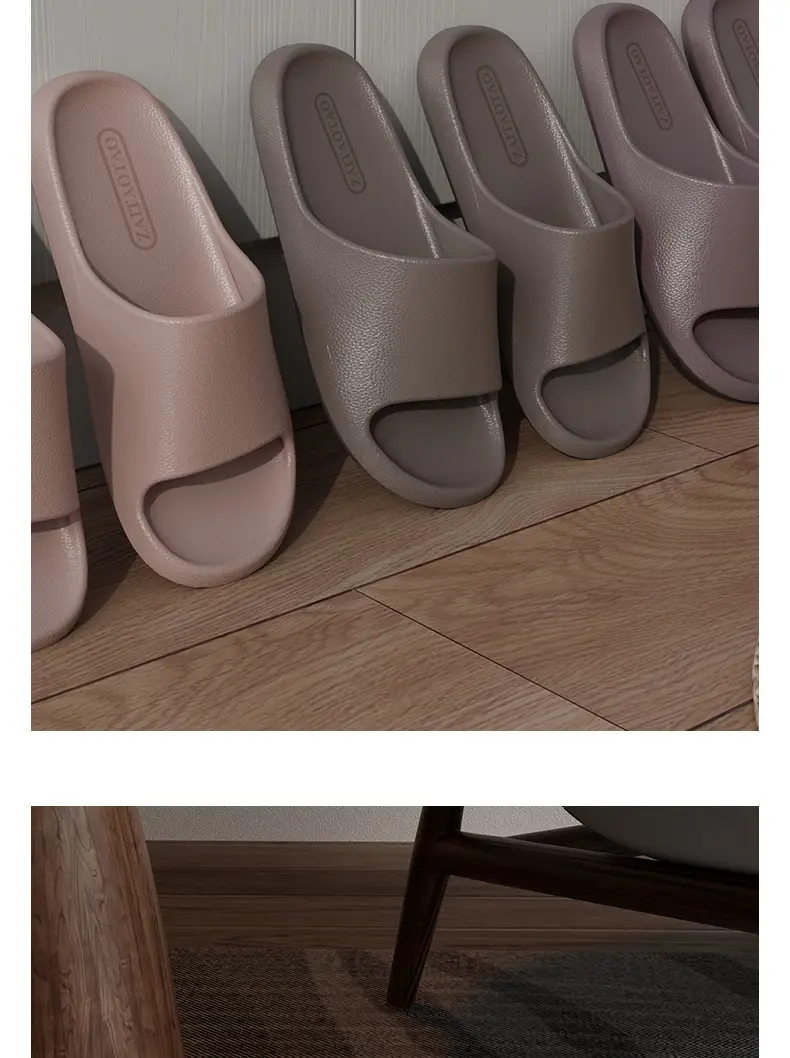 Sandals and slippers men's eva leather pattern feeling female home use non-slip bathroom not smelly feet home indoor summer bath — feature 14
