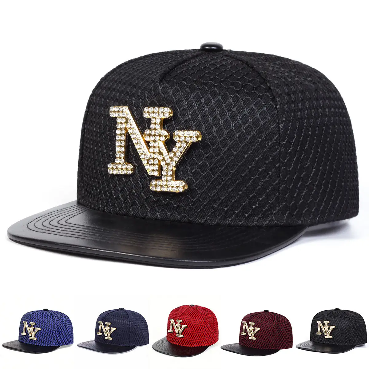 Maroon Diamond Lettered Baseball Cap with Adjustable Strap — feature 1