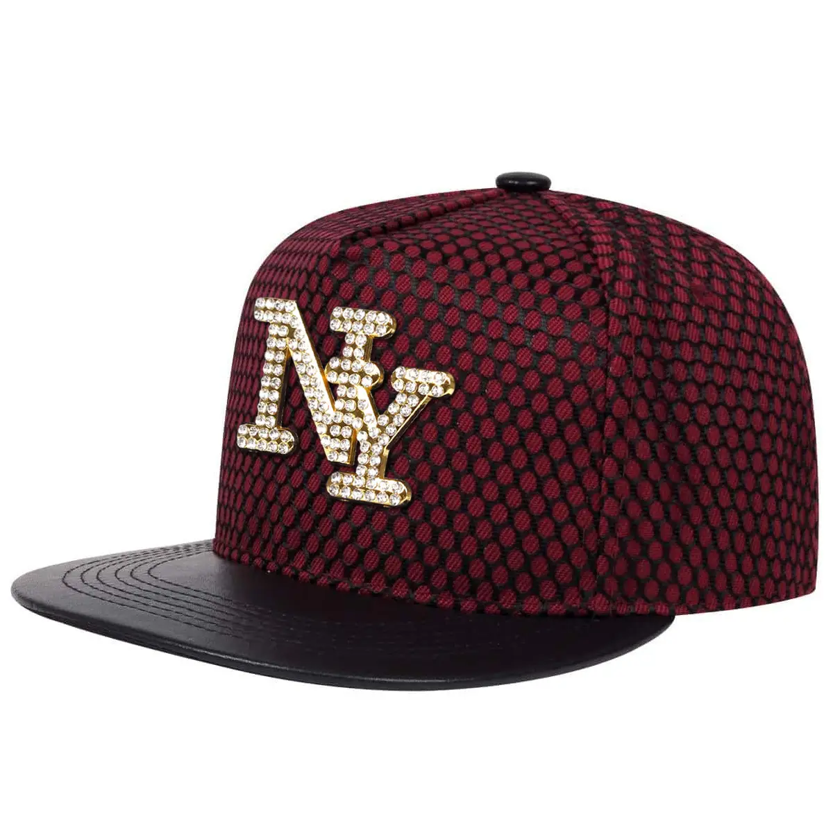 Maroon Diamond Lettered Baseball Cap with Adjustable Strap — feature 3