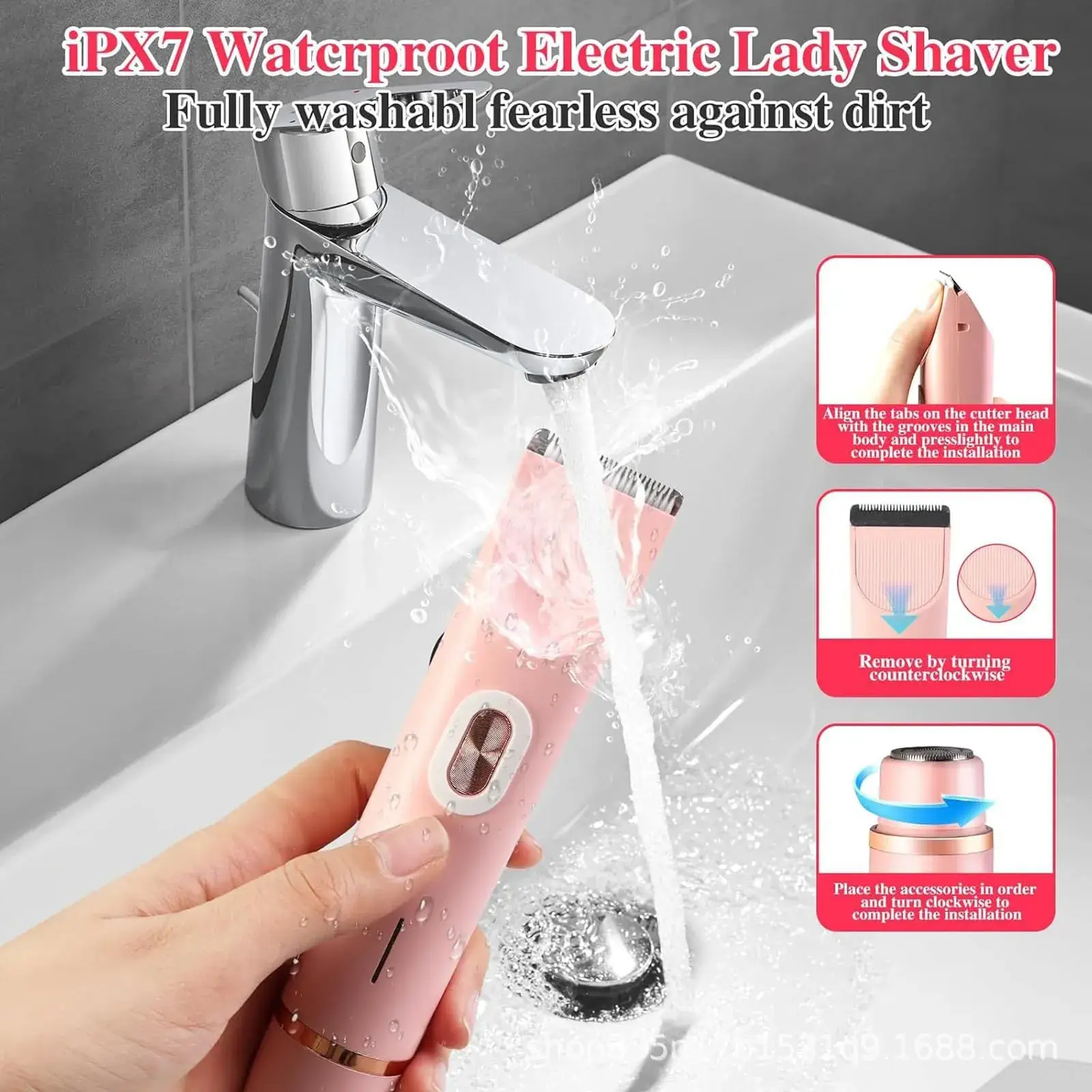 Pink Electric Private Parts Shaving Knife for Women