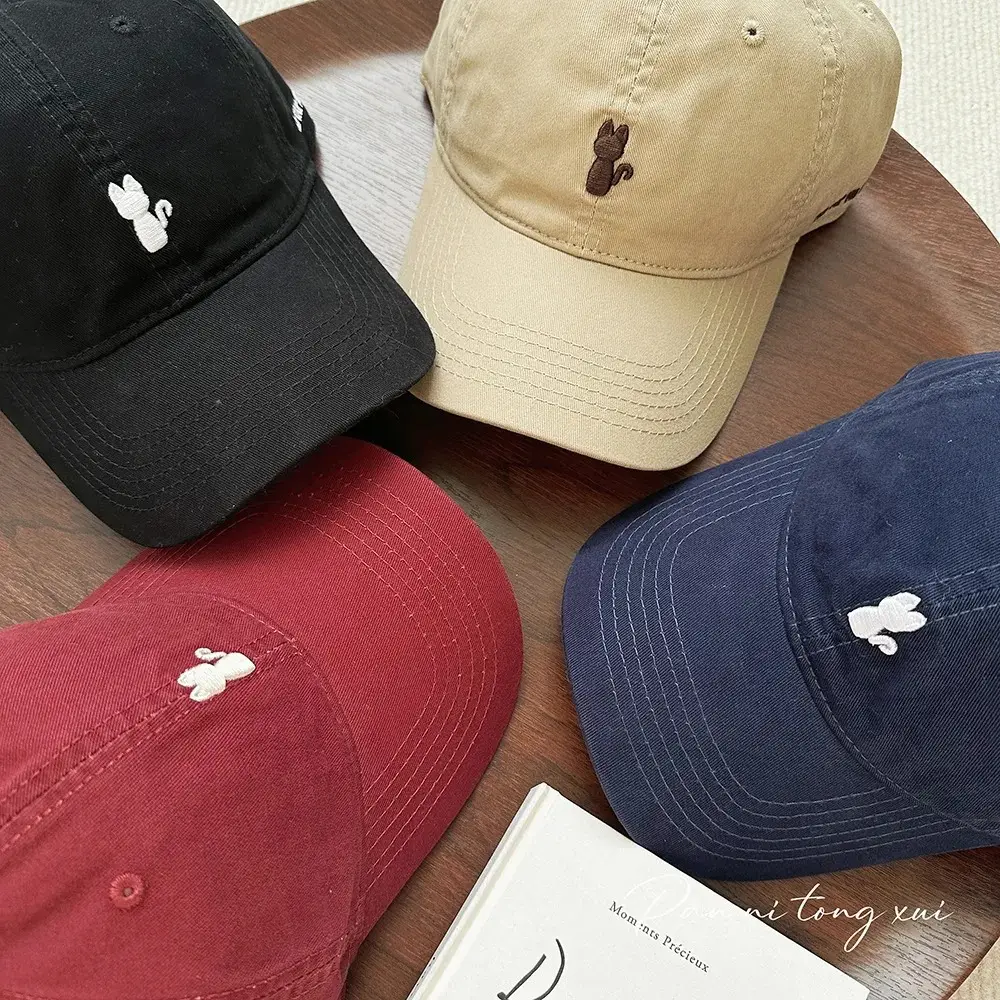 Women 2025 Embroidered Kitten Cap White Spring Summer Korean Style Soft Top - Image 9