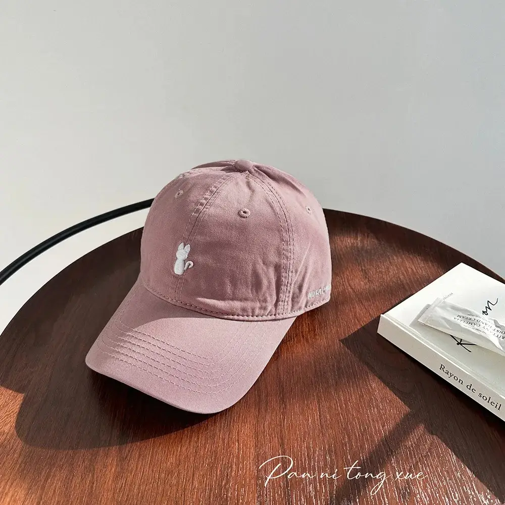 Women 2025 Embroidered Kitten Cap White Spring Summer Korean Style Soft Top - Image 10