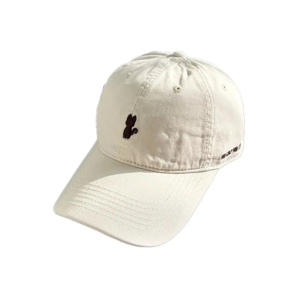 Women 2025 Embroidered Kitten Cap White Spring Summer Korean Style Soft Top - Image 11