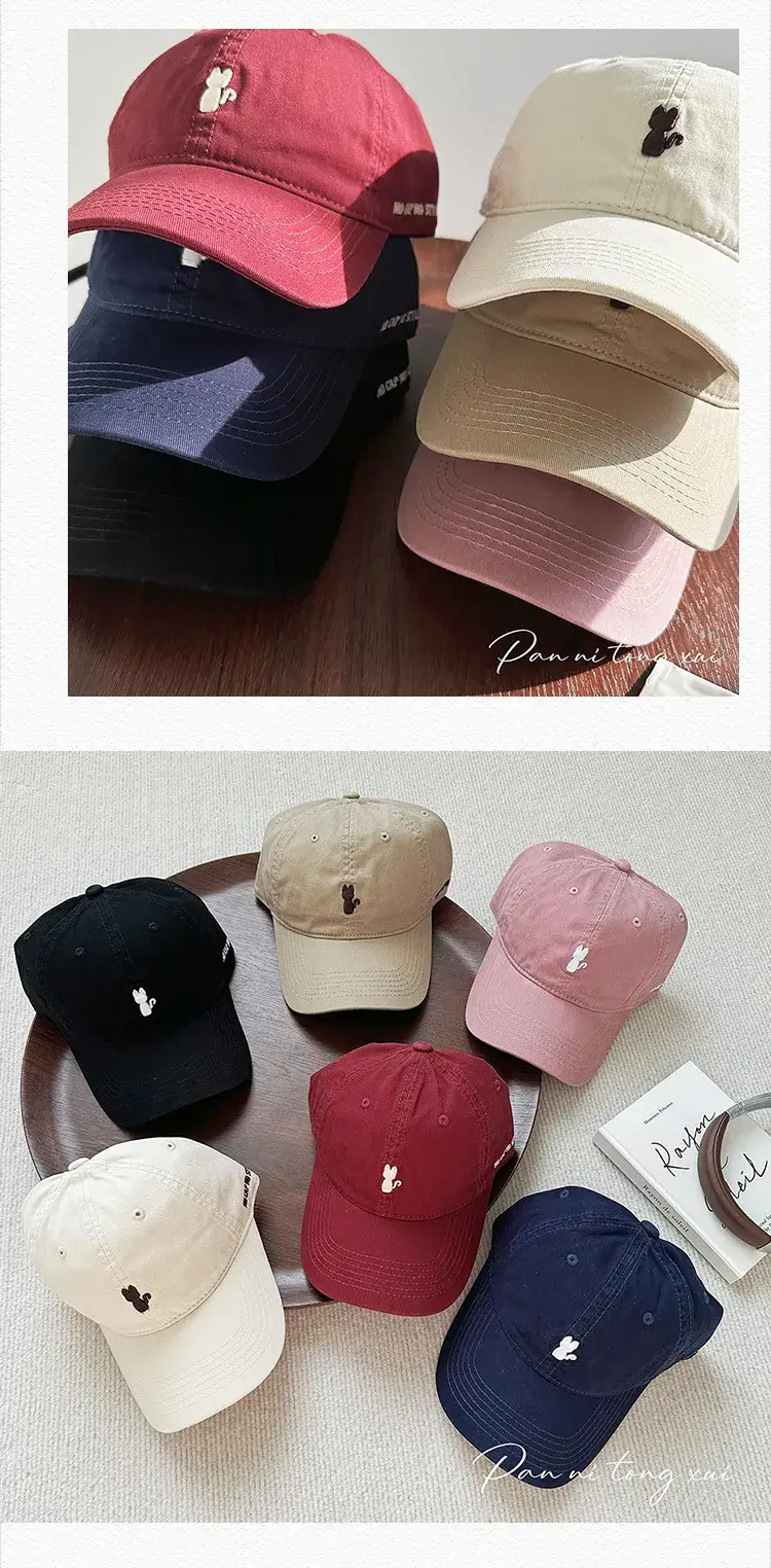 Women 2025 Embroidered Kitten Cap White Spring Summer Korean Style Soft Top — feature 6