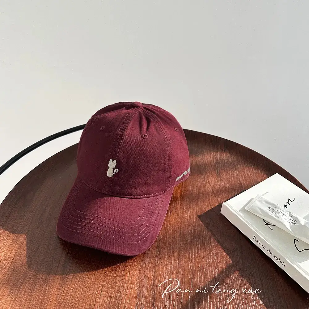 Women 2025 Embroidered Kitten Cap White Spring Summer Korean Style Soft Top - Image 3