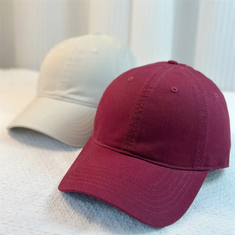 Maroon Casual Curved Cap for Men Spring Summer