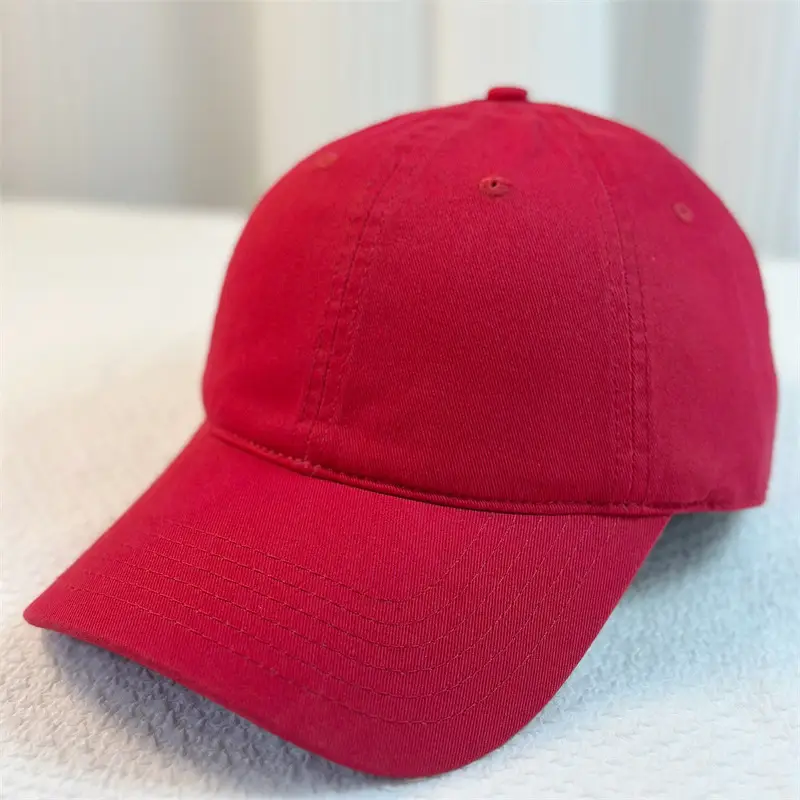 Maroon Casual Curved Cap for Men Spring Summer