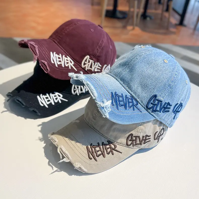 Vintage Distressed Sunscreen Cap Women Men Spring Summer - Image 11