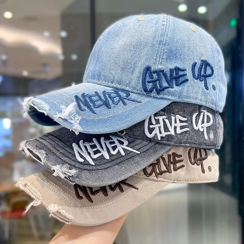 Vintage Distressed Sunscreen Cap Women Men Spring Summer — feature 1