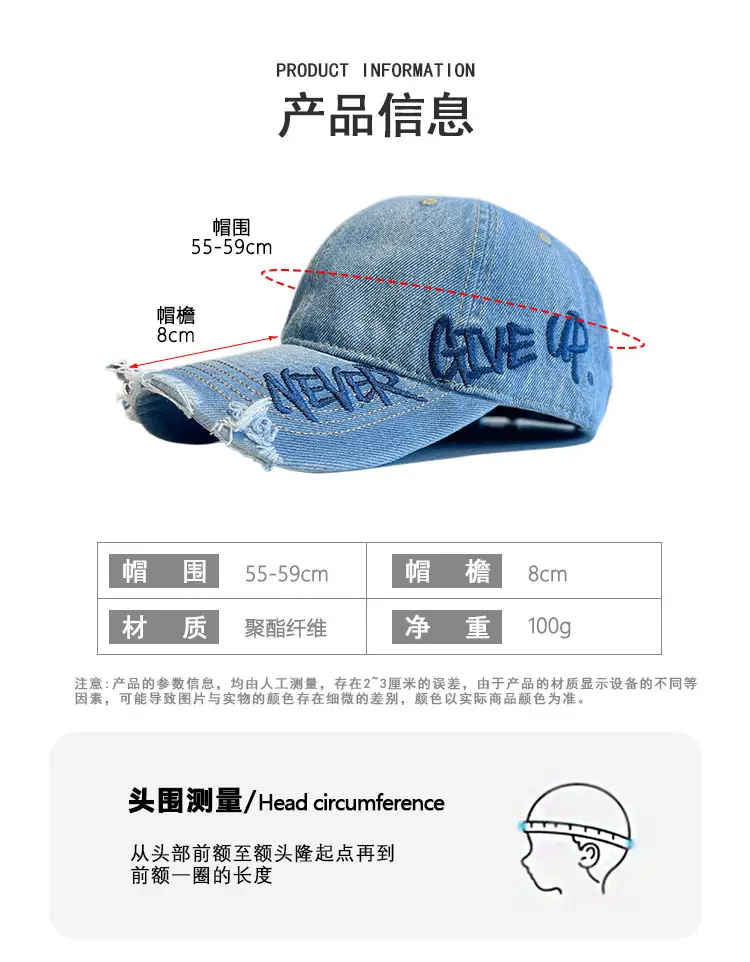 Vintage Distressed Sunscreen Cap Women Men Spring Summer — feature 2
