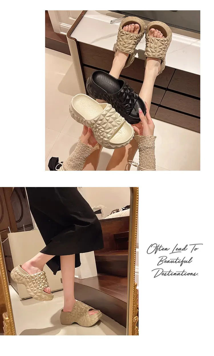 Women's Diamond Solid Color Thick Slippers Summer — feature 11