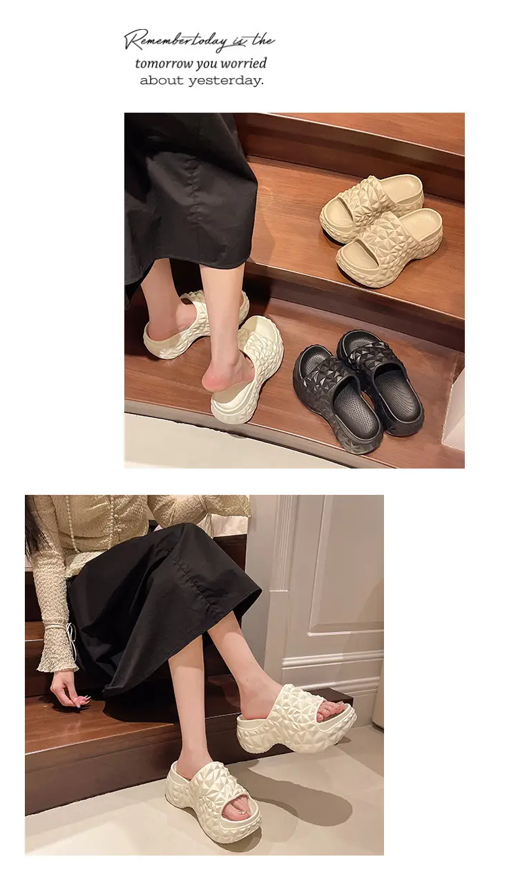 Women's Diamond Solid Color Thick Slippers Summer — feature 13