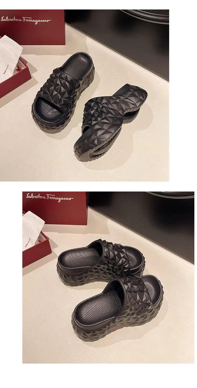 Women's Diamond Solid Color Thick Slippers Summer — feature 17